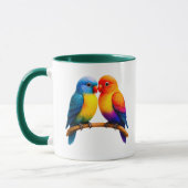 Mug koppel gekleurde vogels mok (Links)