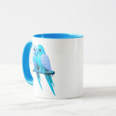 Mug koppel lichtblauwe vogels. mok (Voorkant links)