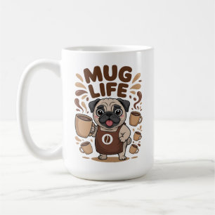 Mug Leven, Grappige Barista Pug Koffieliefhebber Koffiemok