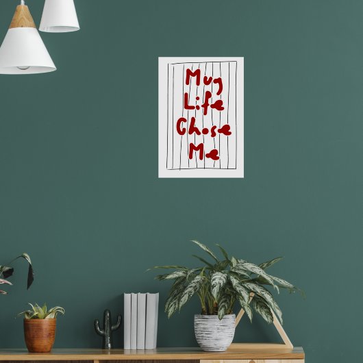 Mug Life koos mij — Grappige koffie typografie Poster (Woonkamer 1)