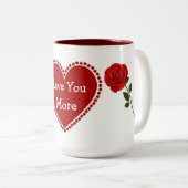 Mug Love You More Tweekleurige Koffiemok (Voorkant rechts)