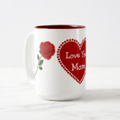 Mug Love You More Tweekleurige Koffiemok (Voorkant links)
