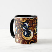 Mug – Luxury Golden Ochre Celestial Moon Mok (Voorkant links)