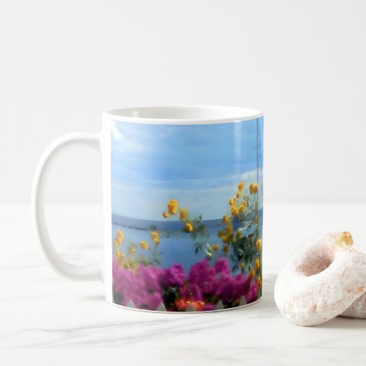 Mug Mackinac Island lighthouse scene Koffiemok (Met donut)