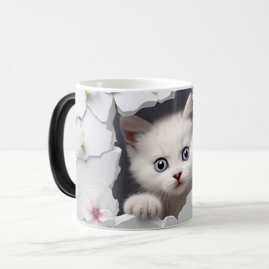 Mug Magic 3D cat Magische Mok (Voorkant links)