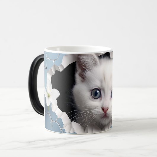 Mug Magic 3D cat Magische Mok (Voorkant links)
