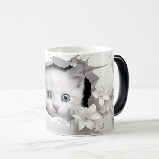 Mug Magic 3D cat Magische Mok (Voorkant rechts)