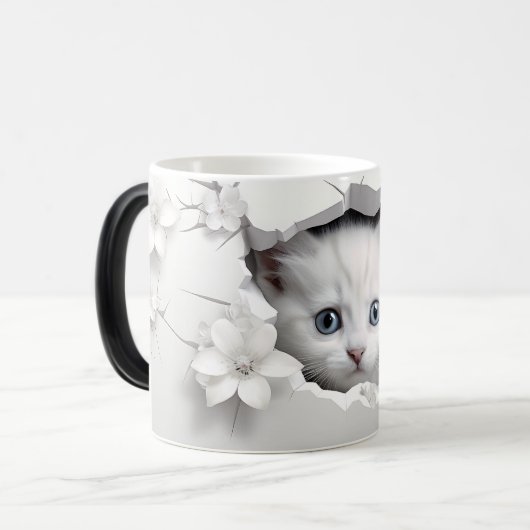 Mug Magic 3D cat Magische Mok (Voorkant links)