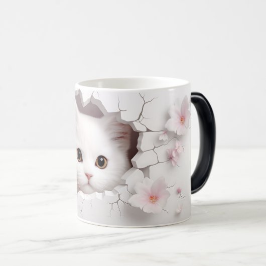 Mug Magic 3D cat Magische Mok (Voorkant rechts)