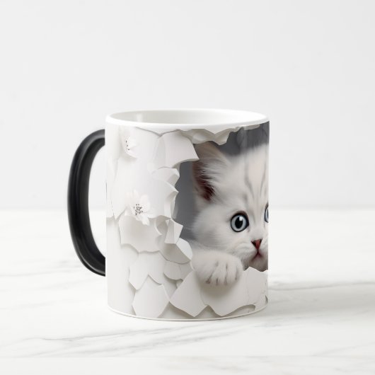 Mug Magic 3D cat Magische Mok (Voorkant links)
