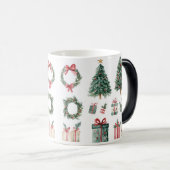 Mug Magic Festive Vintage Christmas Magische Mok (Voorkant rechts)