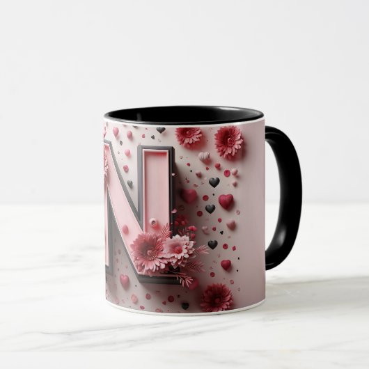 Mug Magic N Valentine Alphabet 3D Mok (Voorkant rechts)