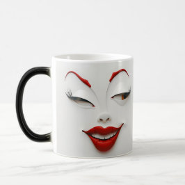 Mug Magic Sarcastic Women Face with Red Lips Magische Mok