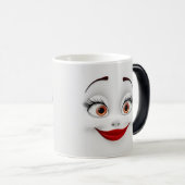 Mug Magic Sarcastic Women Face with Red Lips Magische Mok (Voorkant rechts)