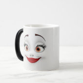 Mug Magic Sarcastic Women Face with Red Lips Magische Mok (Voorkant links)
