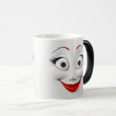 Mug Magic Sarcastic Women Face with Red Lips Magische Mok (Voorkant rechts)