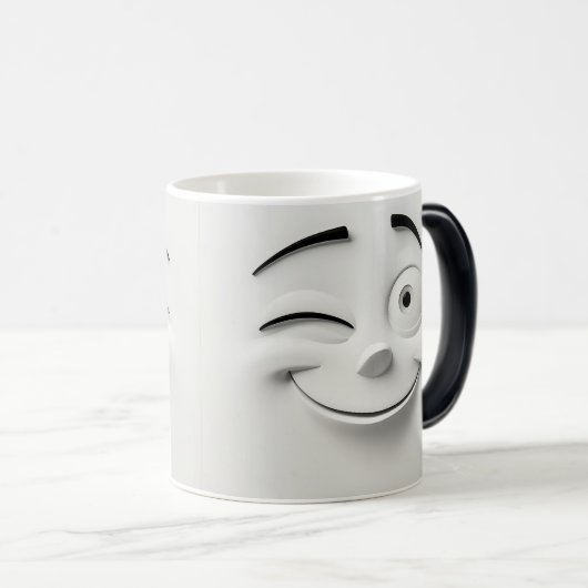 Mug Magic Winking Cartoon Face 3D Magische Mok (Voorkant rechts)