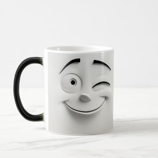 Mug Magic Winking Cartoon Face 3D Magische Mok (Links)