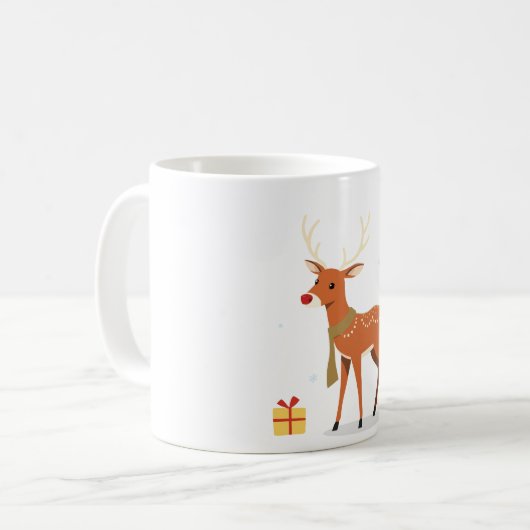 Mug Merry Christmas Renne Koffiemok (Voorkant links)
