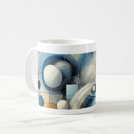 Mug met abstracte tekening koffiemok (Voorkant links)