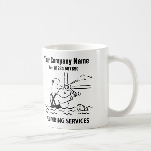 Mug met cartoon loodgietersdiensten koffiemok (Rechts)