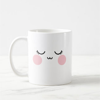 Mug met cute glimlachend gezicht Moderne esthetiek Koffiemok