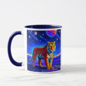 Mug met een krachtige tijger onder een sterrenheme mok (Links)