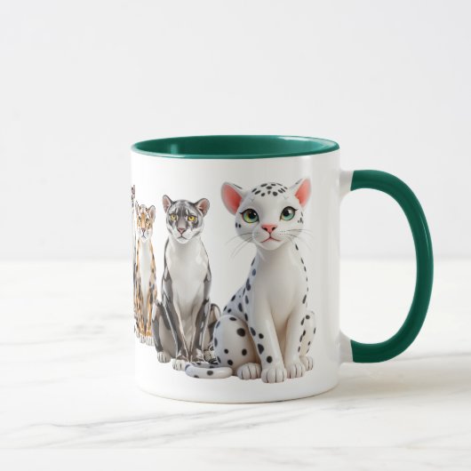 Mug met een leoparbijeenkomst. mok (Rechts)