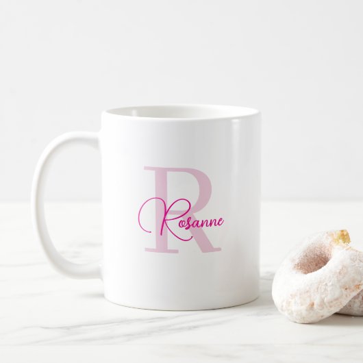 Mug met eigen monogram koffiemok (Met donut)