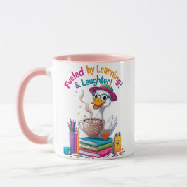 Mug met gans aangedreven door leren – Leuk voor te Mok