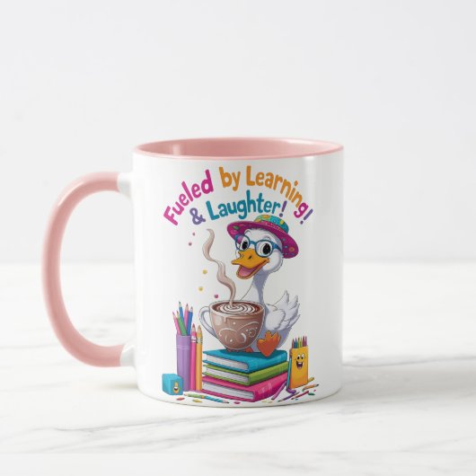 Mug met gans aangedreven door leren – Leuk voor te Mok (Links)