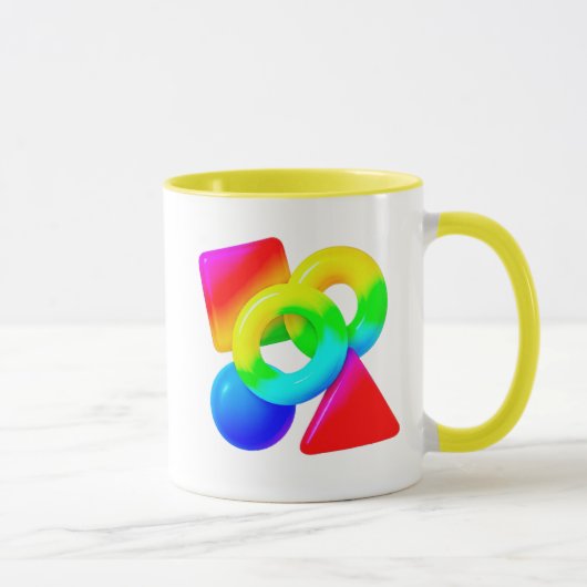 Mug met geometrische multikleurenvormen. mok (Rechts)