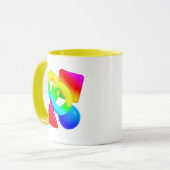Mug met geometrische multikleurenvormen. mok (Voorkant links)