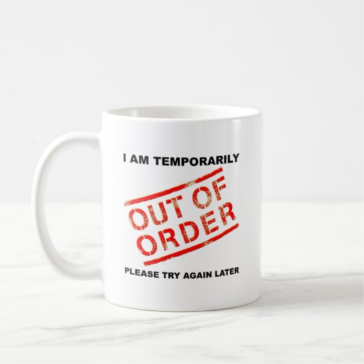 Mug met grap: Defect Koffiemok (Links)