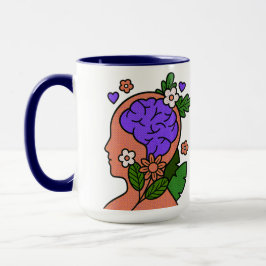 Mug met Illustratie van Bewuste Bloemige Hersenen Mok