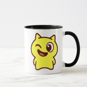 Mug met kat in geel. mok