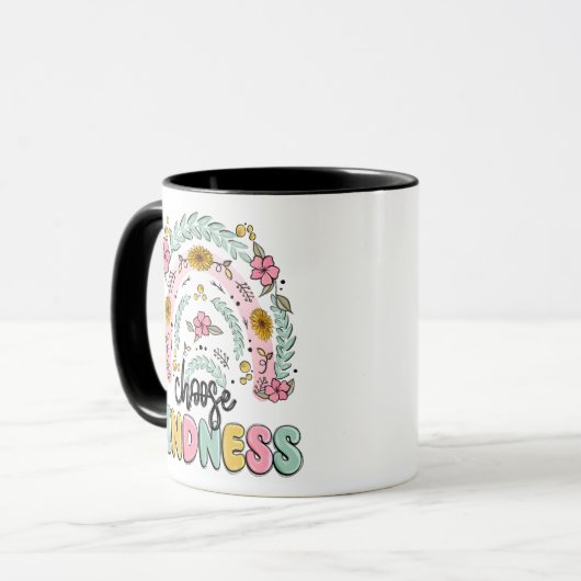 Mug met kies vriendelijkheid mok (Voorkant links)