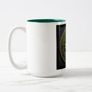 Mug met milieuvriendelijke praktijken tweekleurige koffiemok
