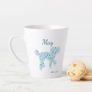 Mug met op maat gemaakte pastelblauwe poedel-silho latte mok