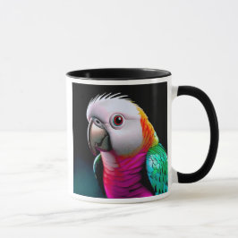 Mug met papegaaihouten vloeren met mooie, beschild mok