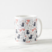 Mug met schattig kattenpatroon koffiemok (Voorkant rechts)