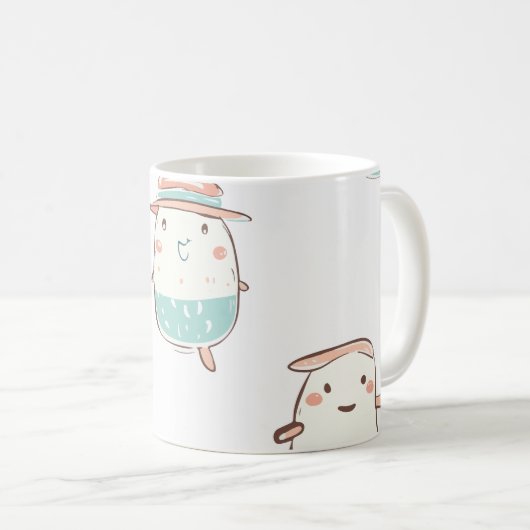 Mug met Schattig Whimsical Karakter | Lieve Cartoo Koffiemok (Voorkant rechts)
