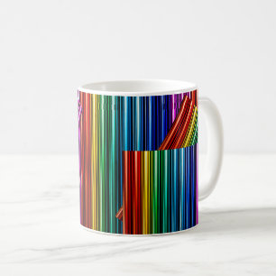 Mug met stijlvol design in regenboogkleuren. koffiemok