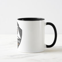 Mug met twee kleuren wit/zwart met logo
