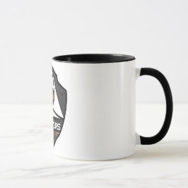Mug met twee kleuren wit/zwart met logo mok
