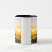 Mug met twee zwarte panthers in observatie. mok (Midden)