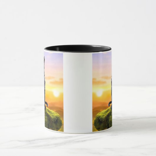 Mug met twee zwarte panthers in observatie. mok (Midden)