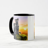 Mug met twee zwarte panthers in observatie. mok (Voorkant links)