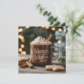 Mug met warme wensen voor de feestdagen: knushete  feestdagenkaart (Staand voorkant)