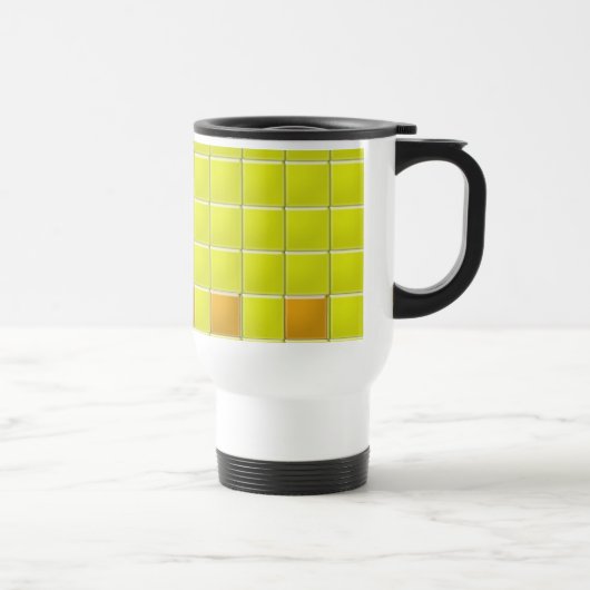 Mug - Mosaic Squares in Yellow (v.2) Reisbeker (Rechts)